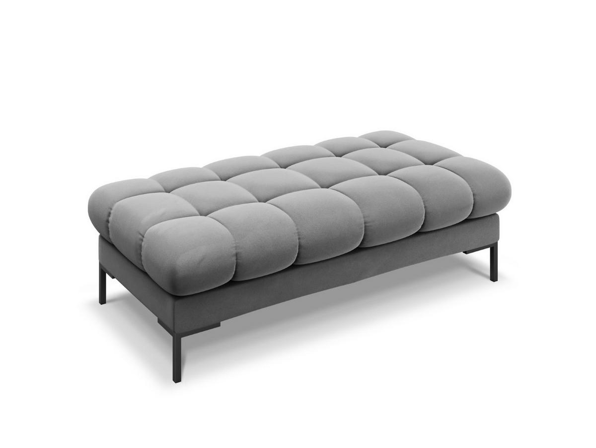 BANK Mamaia aus Samt hellgrau 2 Sitzplätze - Hellgrau, Textil (133/41/62cm) - Micadoni