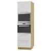 BACKOFEN-HOCHSCHRANK Kvantum D14/RU/2A/284 Weiß Matt / Eiche Artisan Matt 60 / 59 / 207cm - Eiche Artisan/Weiß, Holz/Holzwerkstoff (60/207/59cm) - Feldmann-Wohnen