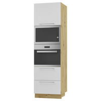 BACKOFEN-HOCHSCHRANK Kvantum D14/RU/2A/284 Weiß Matt / Eiche Artisan Matt 60 / 59 / 207cm - Eiche Artisan/Weiß, Holz/Holzwerkstoff (60/207/59cm) - Feldmann-Wohnen