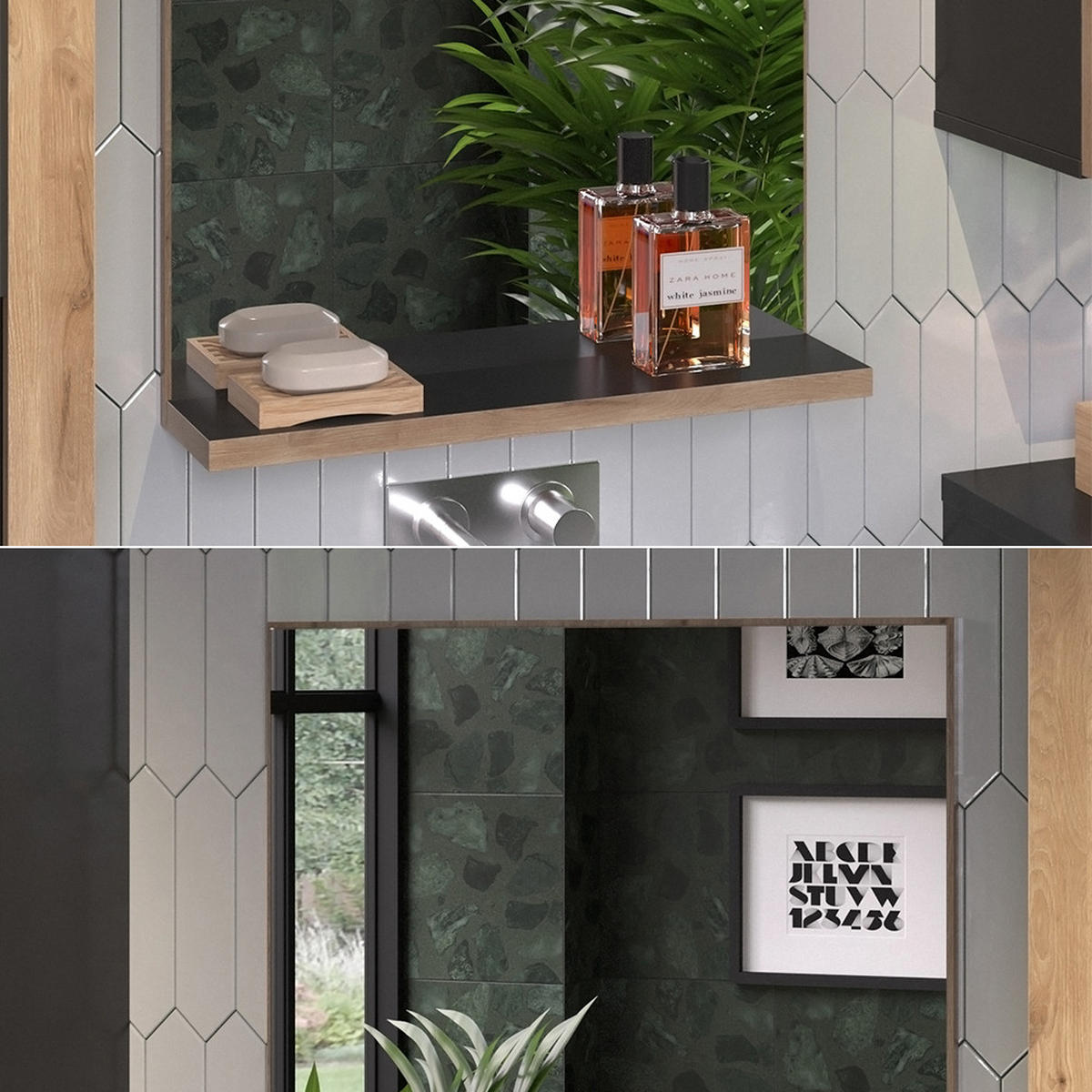 BADEZIMMERSPIEGEL Niko Anthrazit 60 x 80 cm - Anthrazit, Holzwerkstoff (60/80/14.6cm) - Vicco