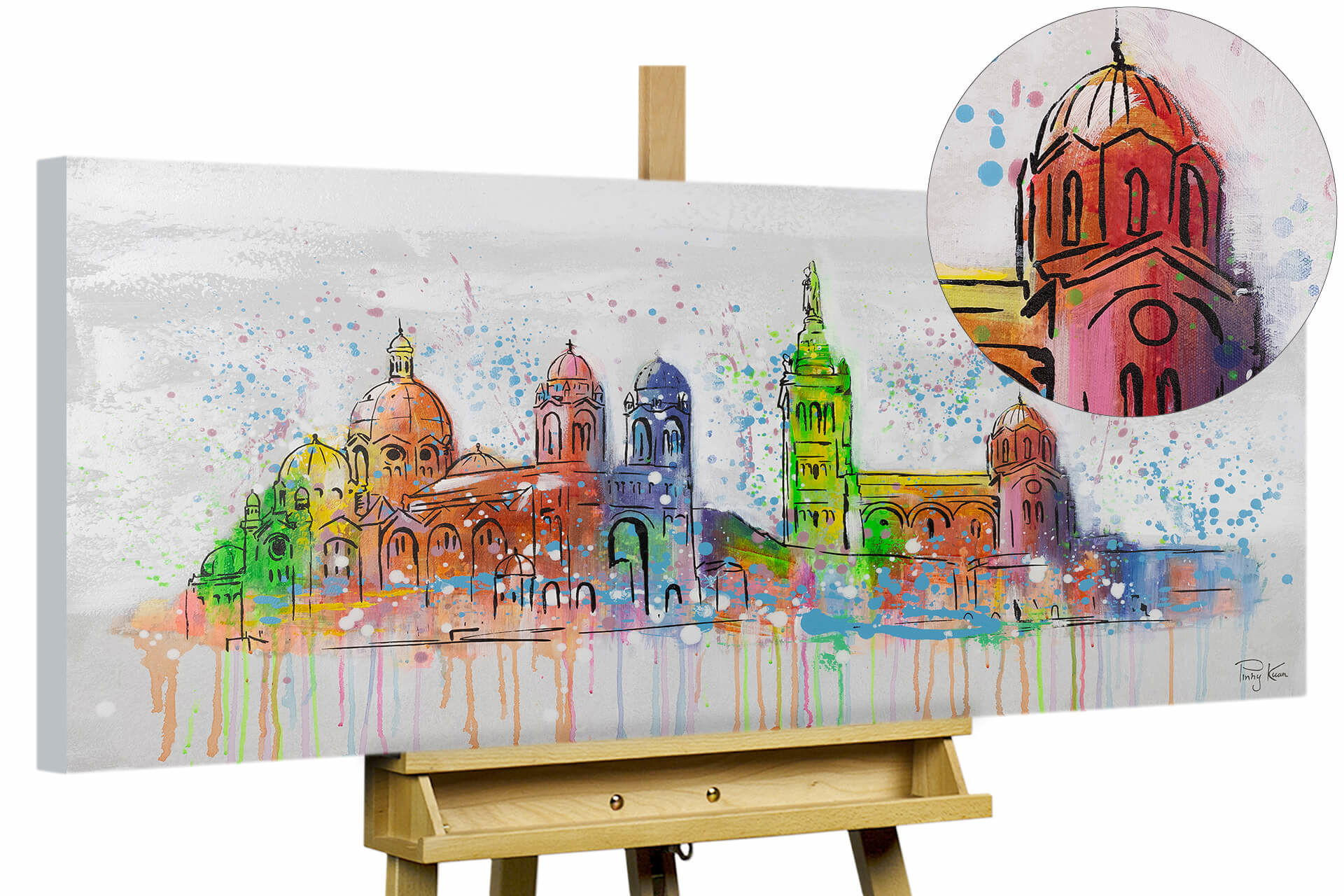 ACRYLBILD HANDGEMALT 120/60 cm - Multicolor/Grau, Holz/Textil (1.7/60cm) - KUNSTLOFT