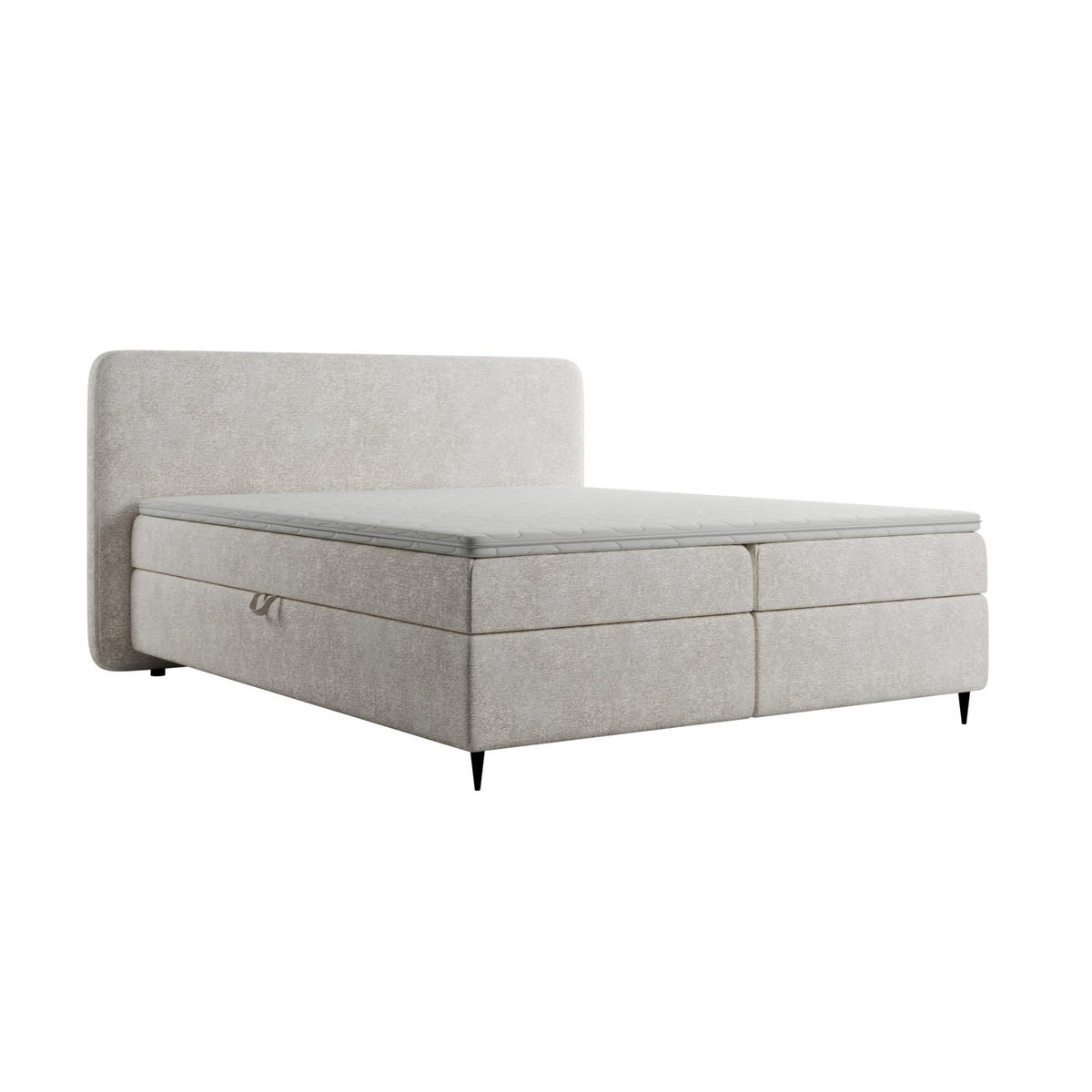 BOXSPRINGBETT BOHO II 160x200 cm, Creme Bouclé, inkl. Topper & Bettkasten - Creme, Textil (160/200cm) - Excellent Home