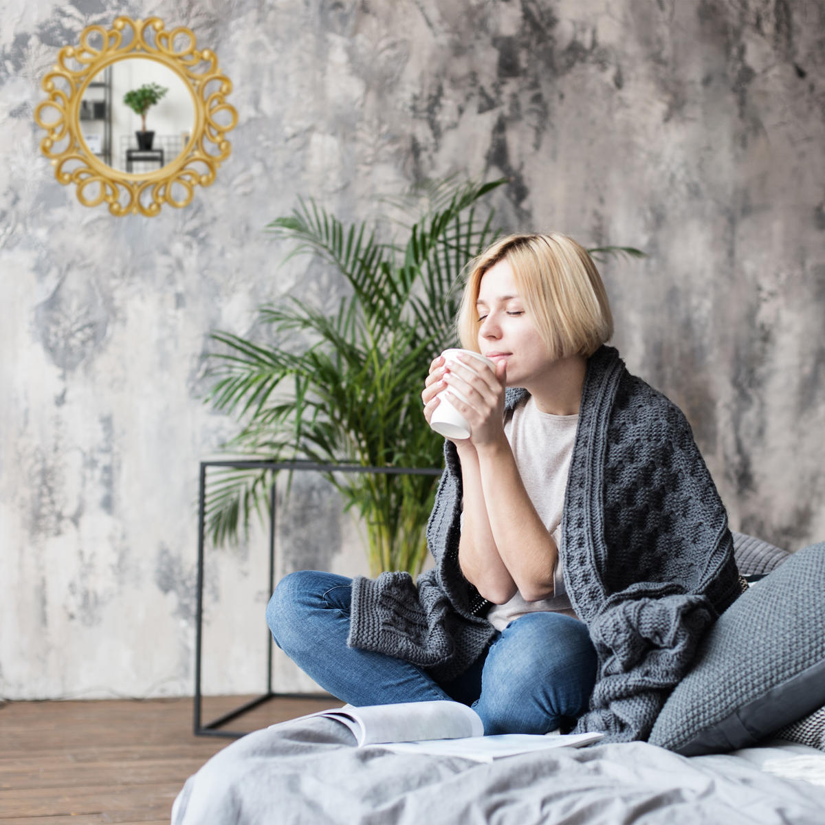 WANDSPIEGEL - Multicolor, Glas/Wellpappe (50/50/3cm) - Relaxdays