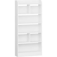 BÜCHERREGAL 6 Fächer Weiß 24 x 80 x 170 cm - Weiß, Holzwerkstoff (80/170/24cm)