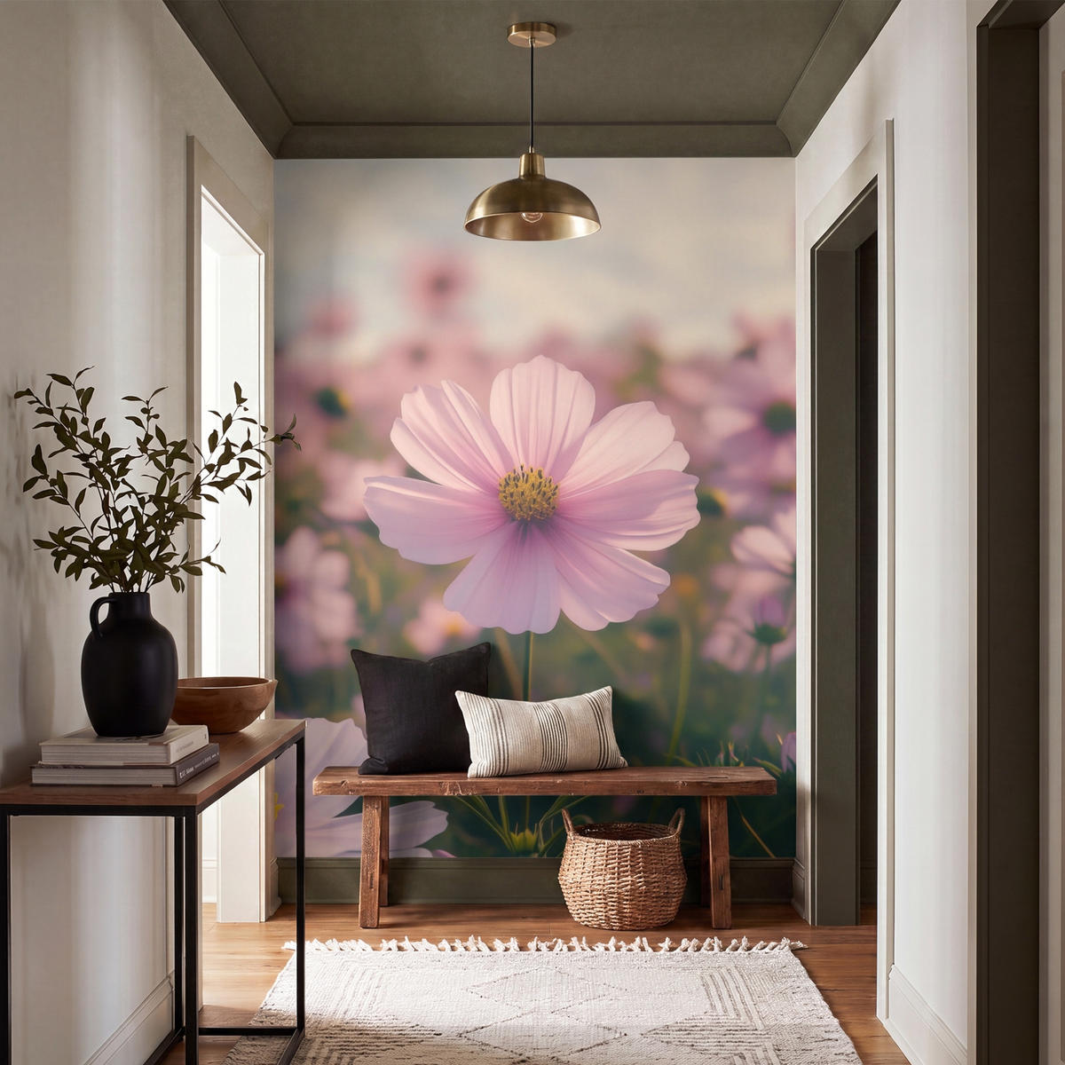 TAPETE - Blumen - Lila - Unscharf - 160x220 cm - Rosa, Papier (160/220cm) - OnlyWow