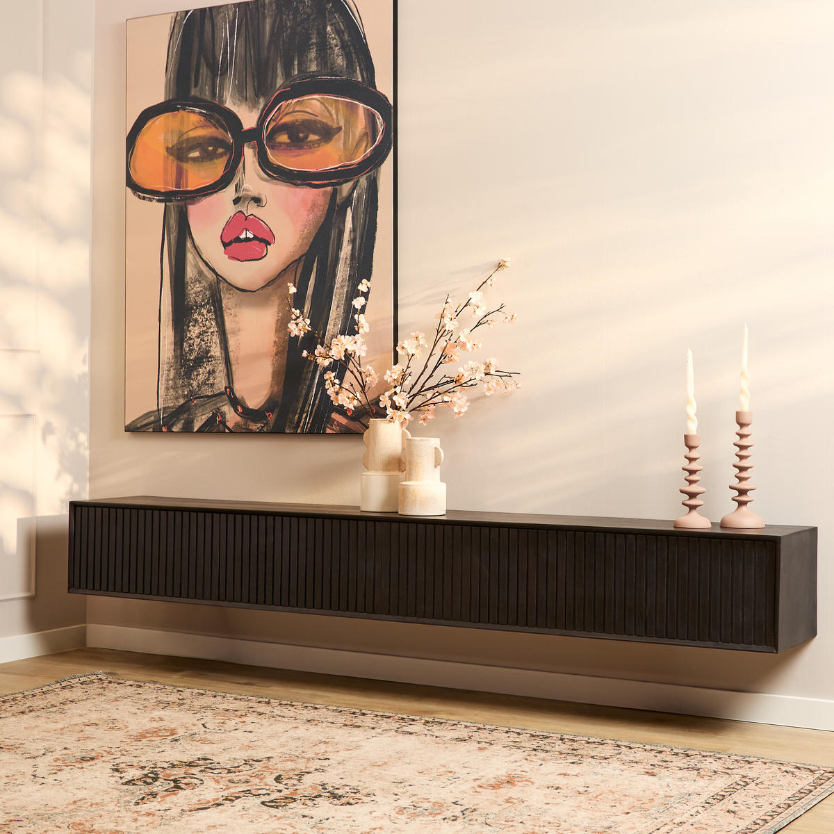 TV-MÖBEL Madison Schwarz 35/240/30 cm - Schwarz, Holz (240/30/35cm) - Starfurn