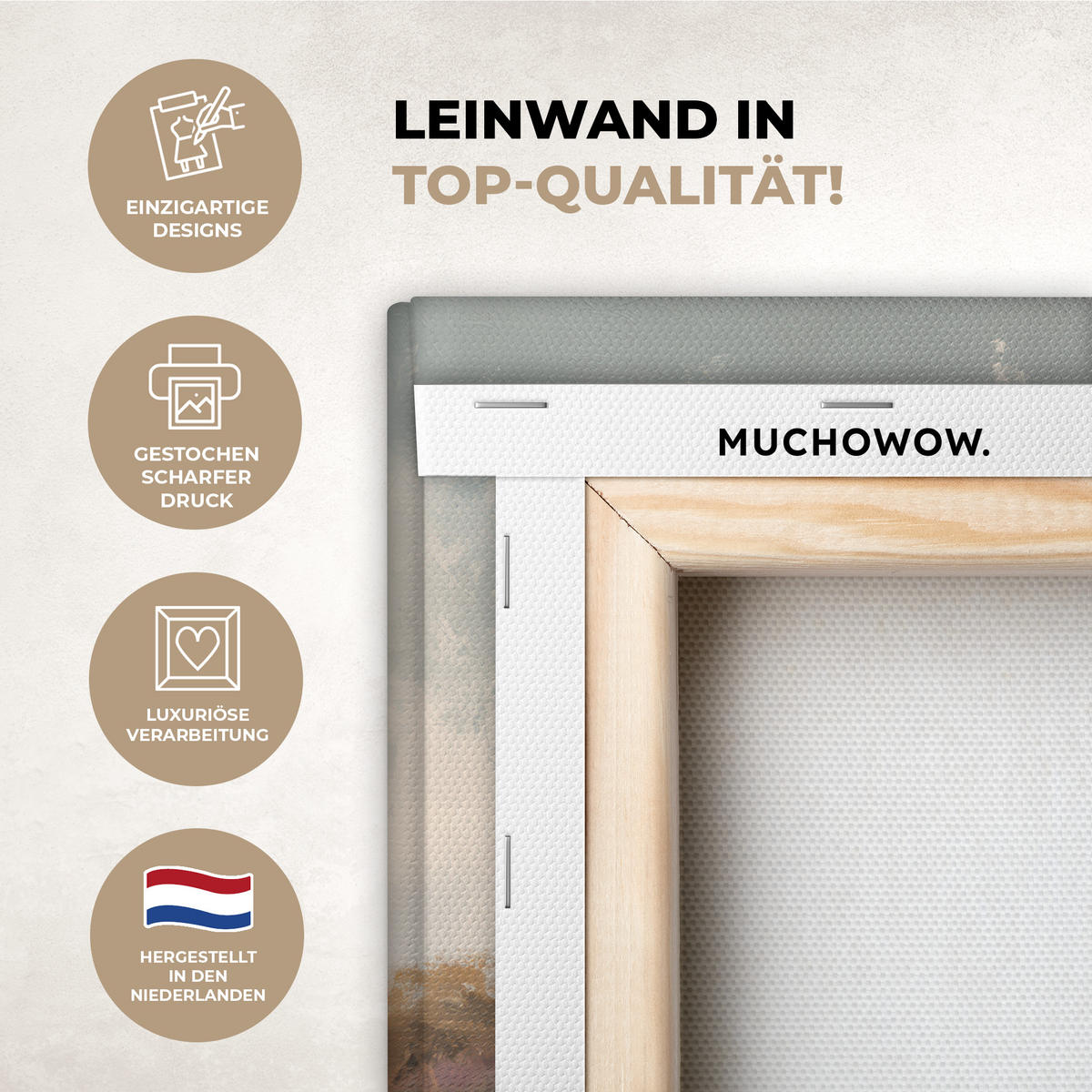 LEINWANDBILD Hügel - Abstrakt - Christentum - Kreuz Deko Schlafzimmer 30x20 cm - Hellgrau, Textil (30/20cm) - MuchoWow