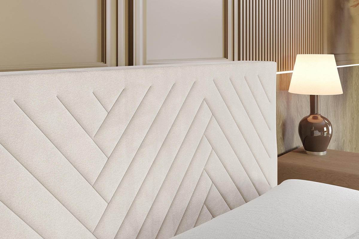 BOXSPRINGBETT mit Matratze und Lattenrost - VEXA-Z KING-160x200 - Beige Casablanca - Beige, Holzwerkstoff (160/200cm) - ALTDECOR