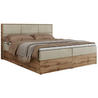 BOXBETT ALBERO 2 - 140/200 Beige Velvet - H3 - Beige, Holz/Textil (140/200cm) - MKS