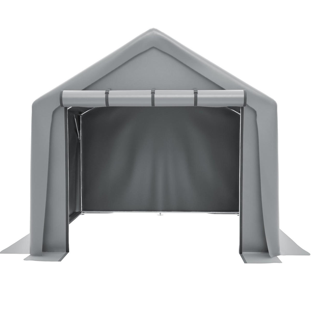 FAHRRADGARAGE, Reißverschlusstür Lagerzelt - Silberfarben, Metall (241/217/244cm) - Gisaae