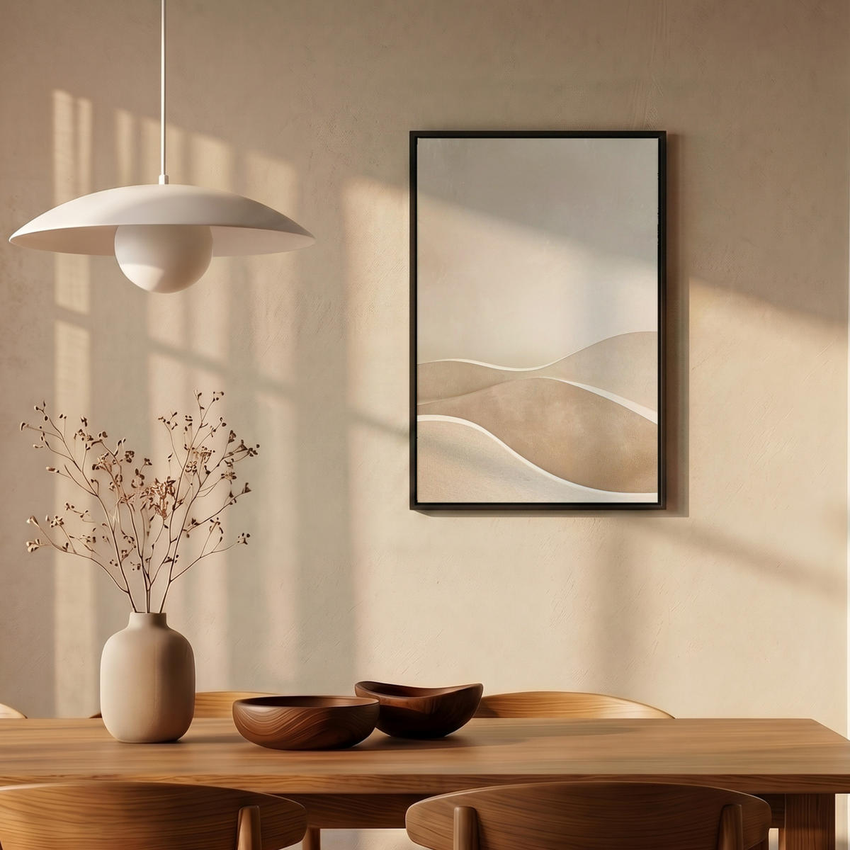 LEINWAND Bilder mit Rahmen - Beige - Natur - Abstrakt - Modern - 40x60 - Beige, Textil (40/60cm) - MuchoWow