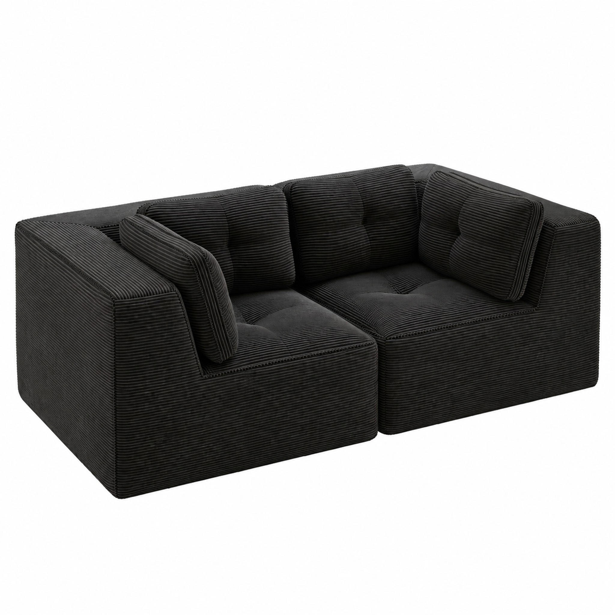 Meubliv Ecksofa Schwarz 104x69x208 cm