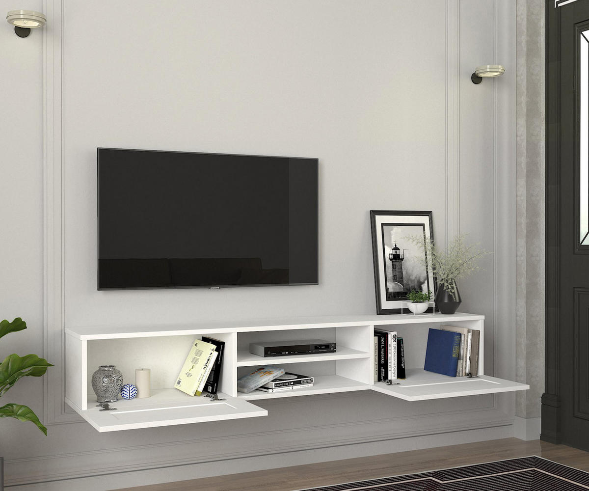 TV-LOWBOARD Hängend Piuma Weiß - Weiß, Holzwerkstoff (180/29.1/29.6cm) - moebel17