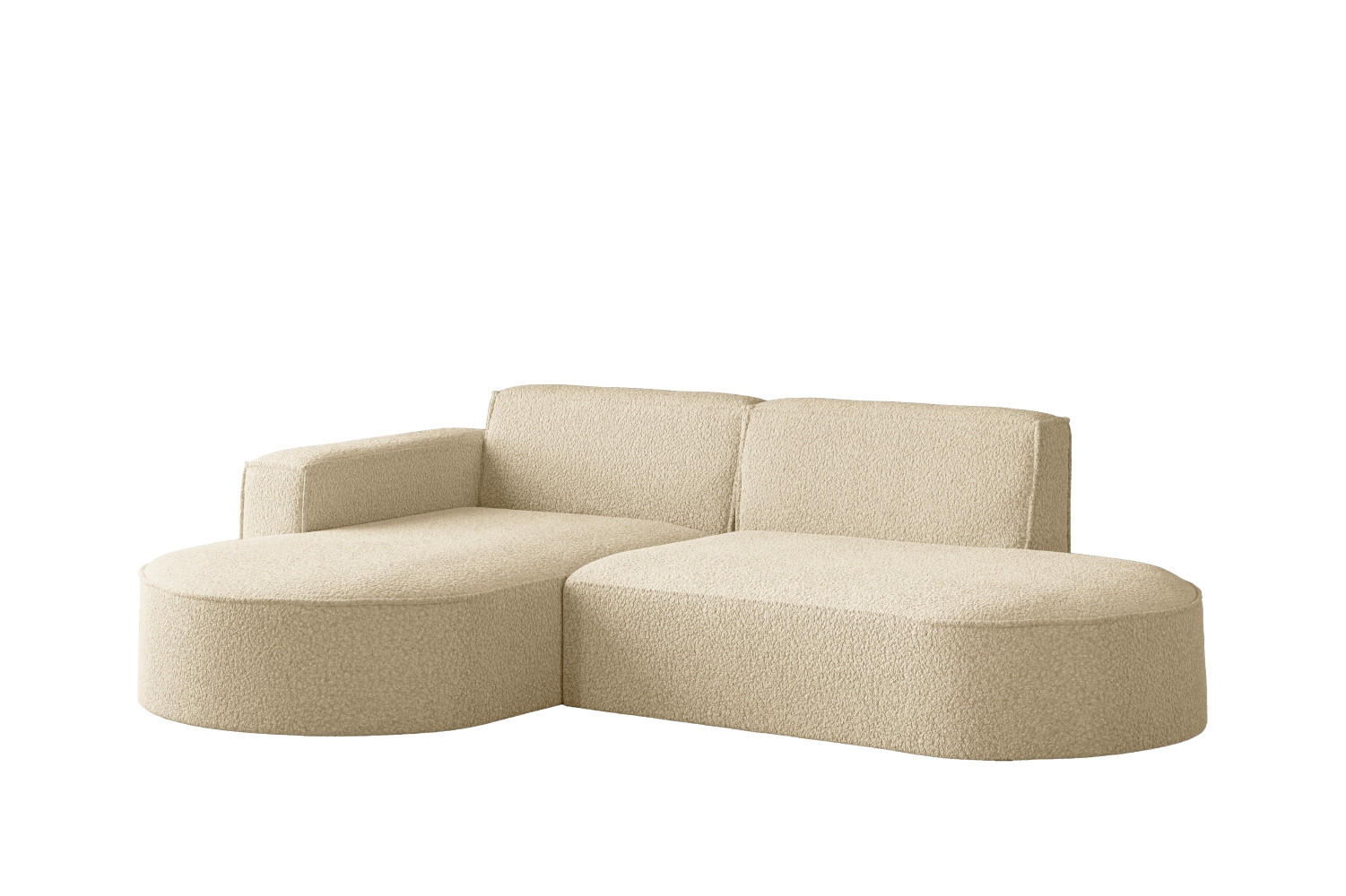 ECKSOFA Modena Studio, Stoff Quelle, Ecru Links - Ecru, Holz (165/236cm) - Kaiser Möbel