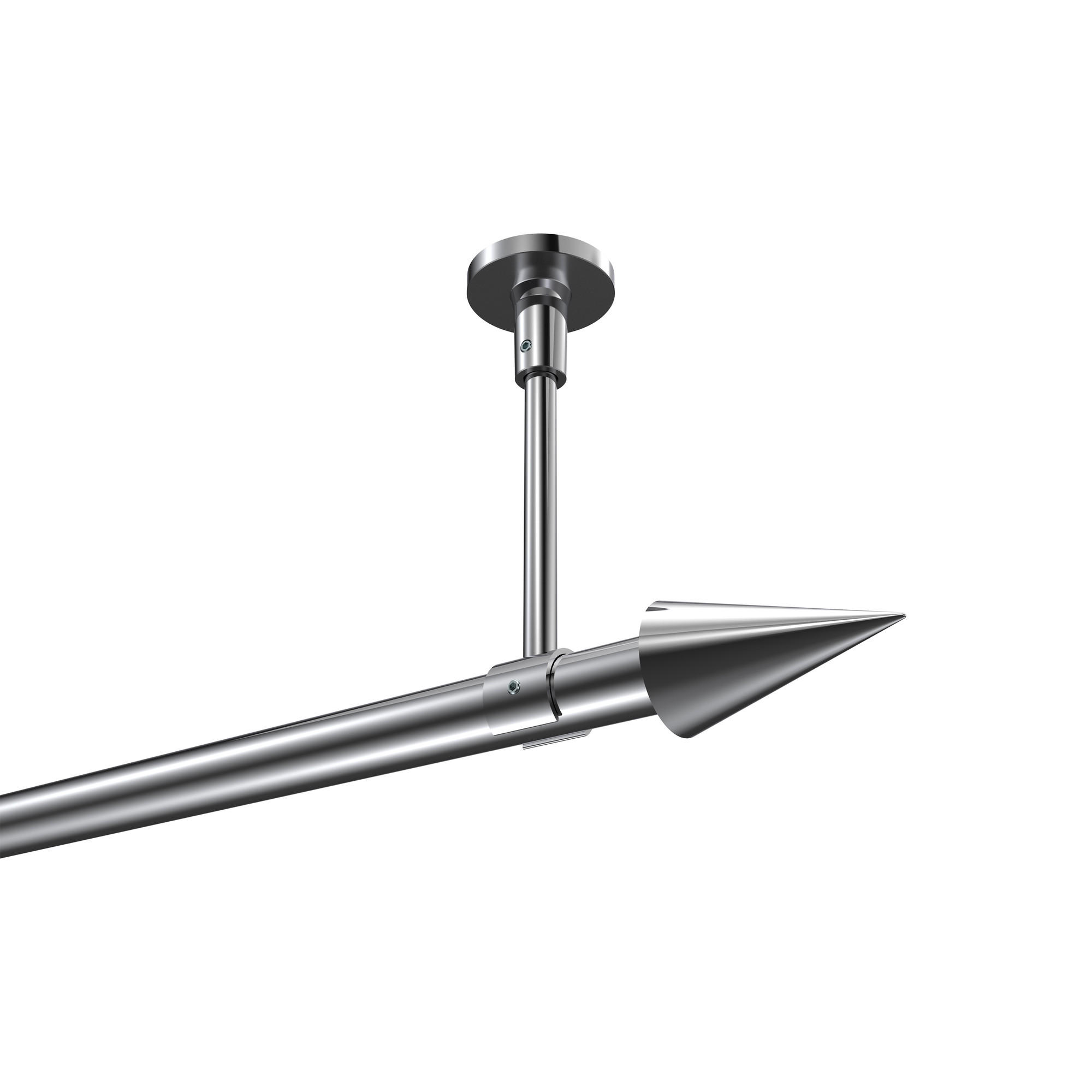 GARDINENSTANGEN-SET Sonette Savio 100 cm, 1-läufig, 20 mm Ø Chrom - Chromfarben, Metall (100cm) - INTERDECO