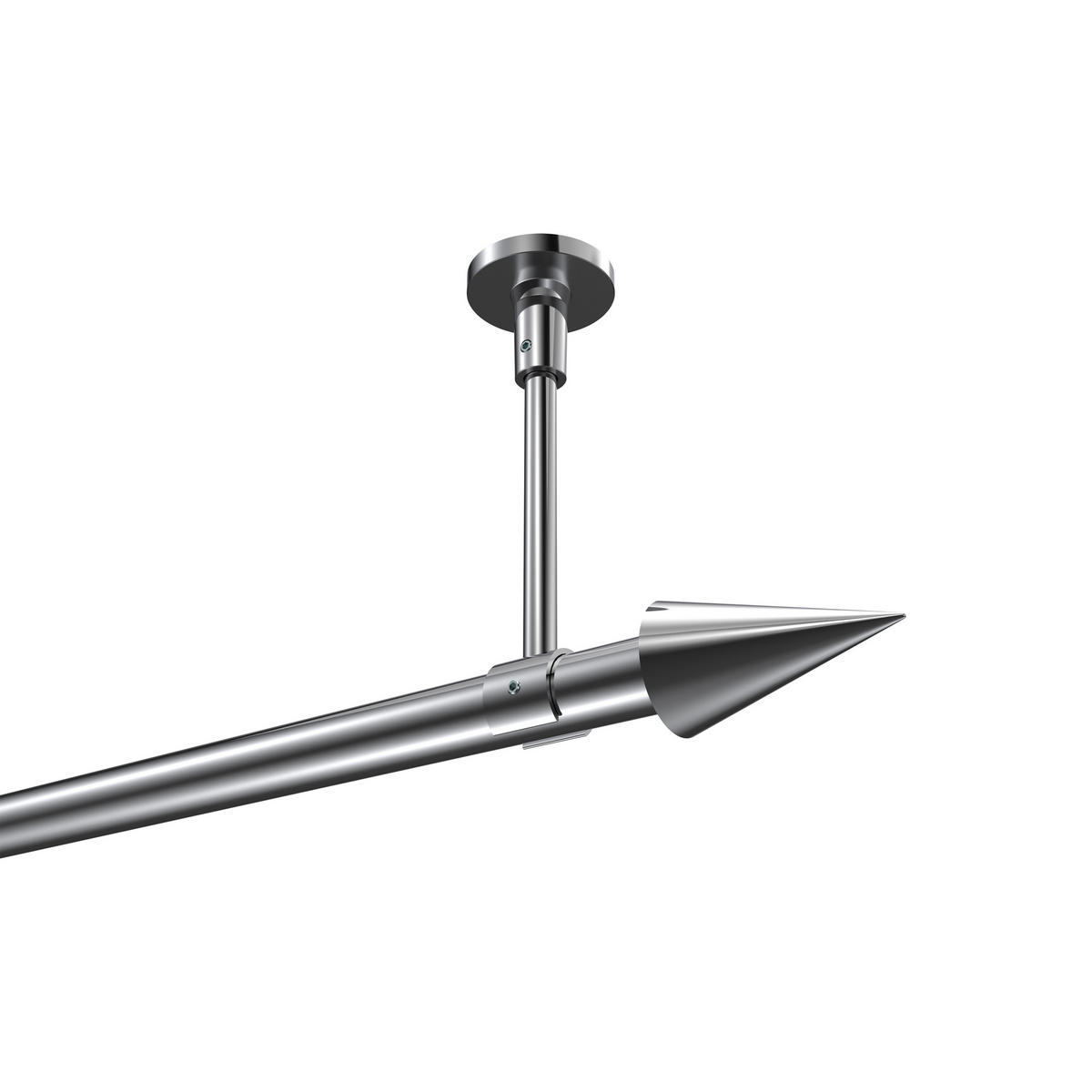 GARDINENSTANGEN-SET Sonette Savio 100 cm, 1-läufig, 20 mm Ø Chrom - Chromfarben, Metall (100cm) - INTERDECO