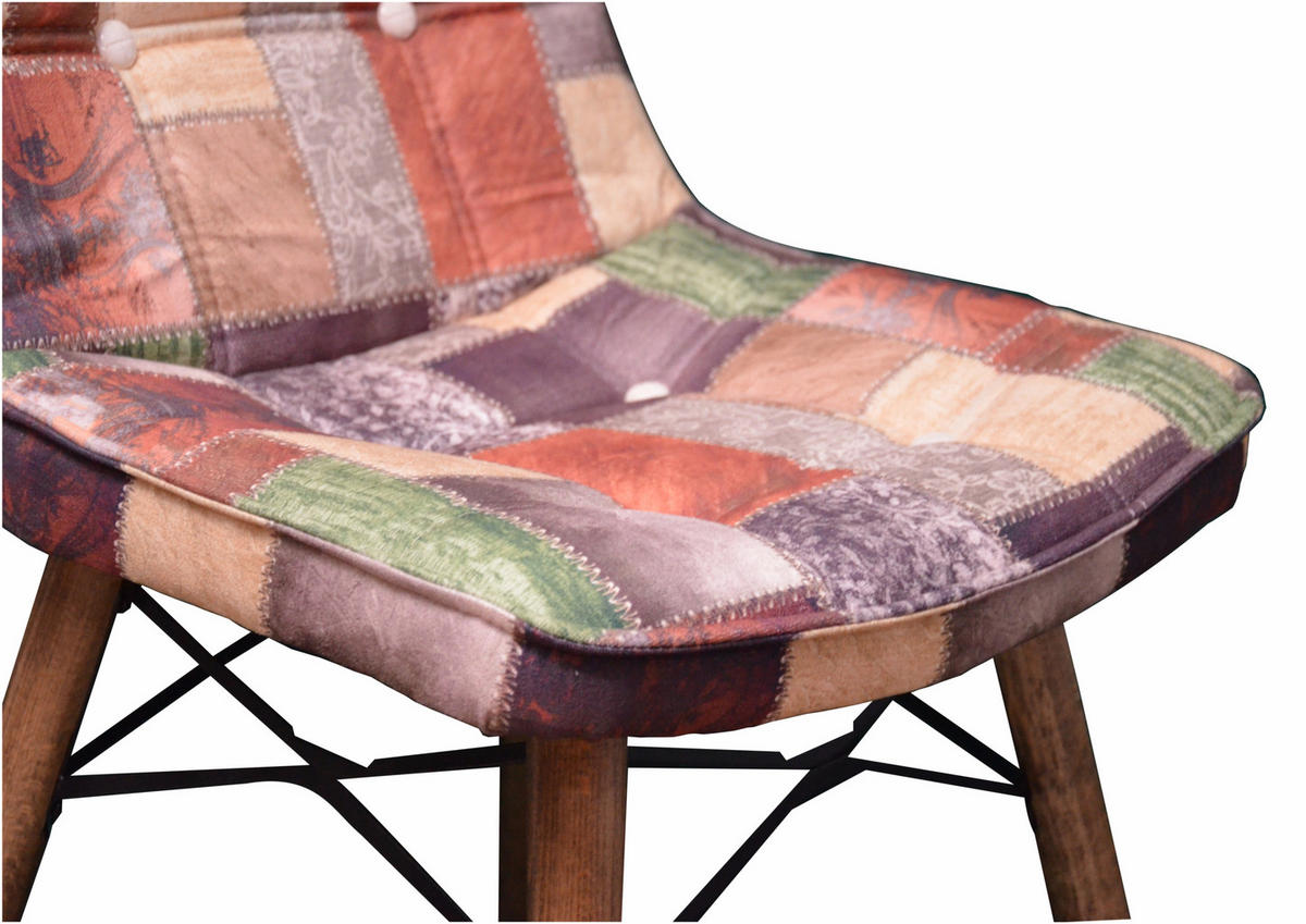 STUHL DENVER mit Holzbeinen - Multicolor, Holz/Textil (46/85/46cm) - Stuhlmann
