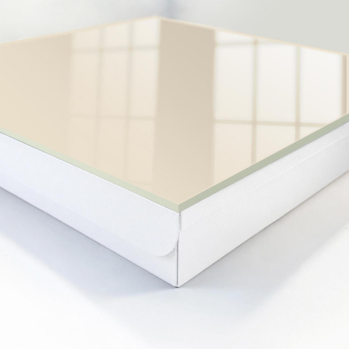SCHLÜSSELBOX Weiß 30x30 cm – Türöffnung nach rechts - Heller Stein - Creme, Metall (30/30/5cm) - TULUP