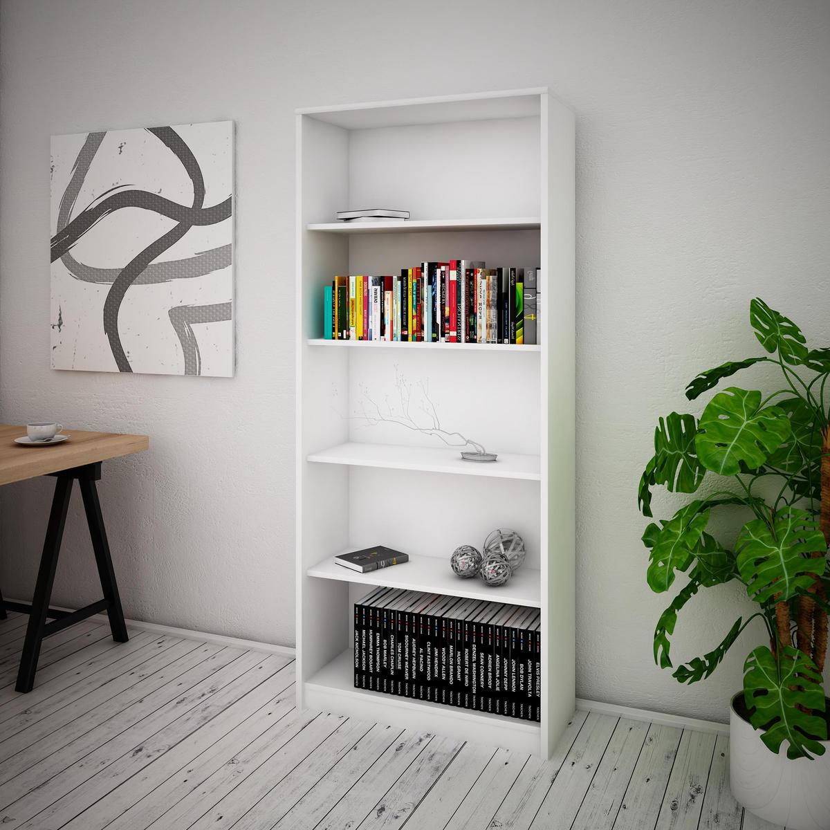 BÜCHERREGAL R6 Weiß 74/35/180 cm - Weiß, Holzwerkstoff (74/180/35cm) - Matkam Möbel