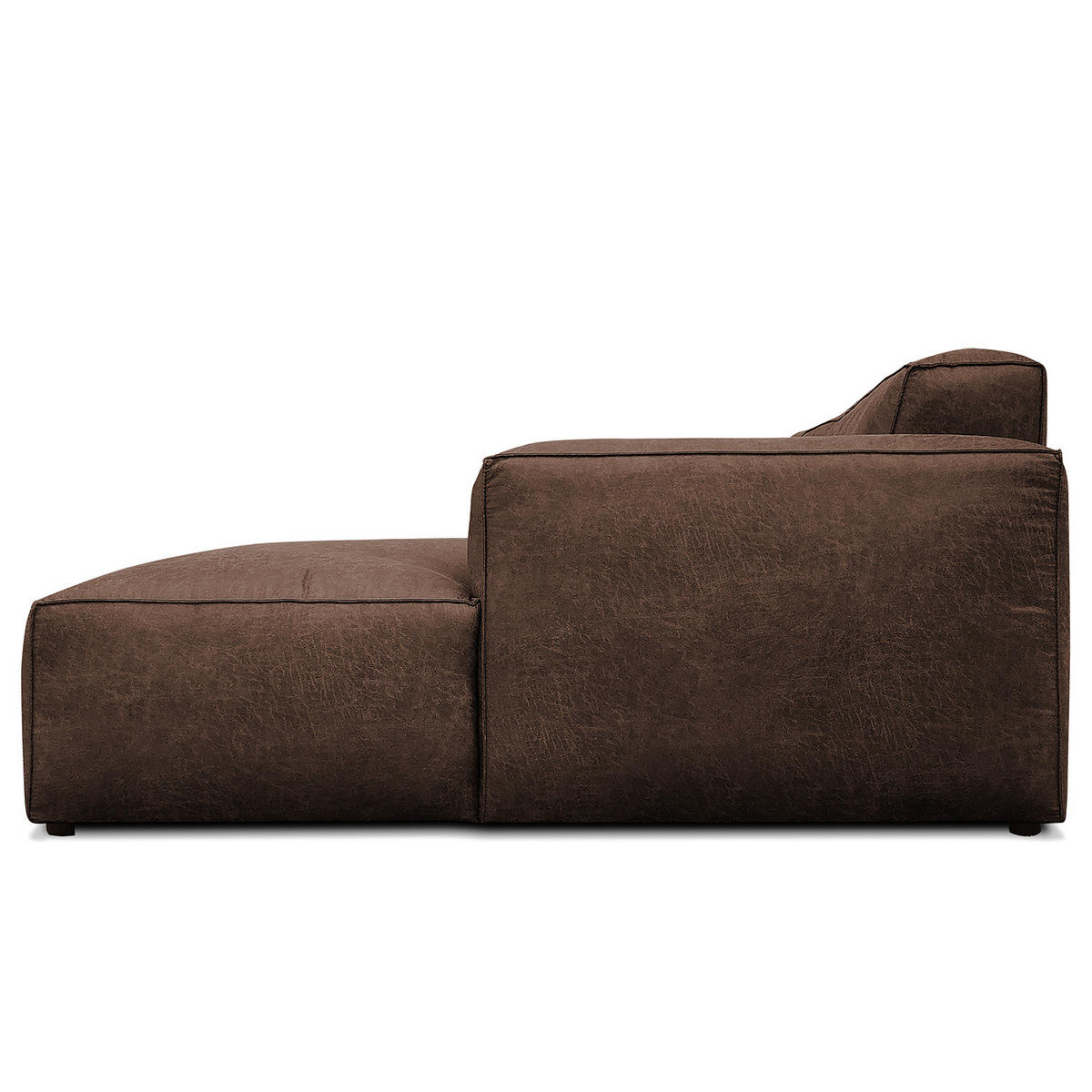 ECKSOFA mit Longchair - Dunkelbraun/Schwarz, Kunststoff (345/170cm) - home24