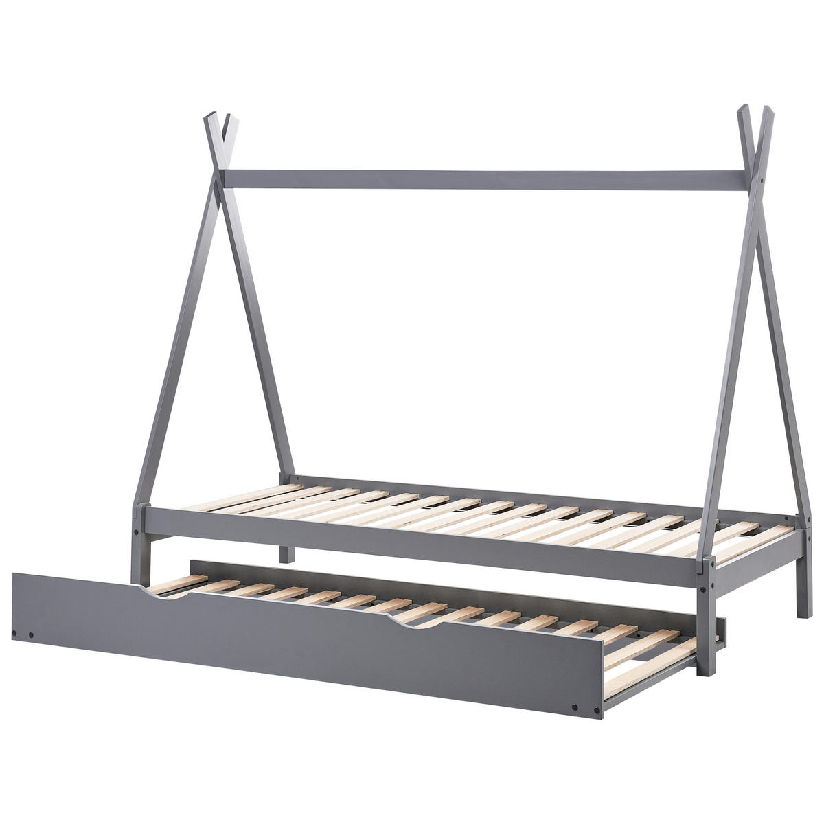 KINDERBETT 90x200 cm Grau Talmontiers - Grau, Holz (90/200cm) - Beliani