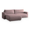 ECKSOFA TURIN P Lila Kordstoff mit Schlaffunktion - Lila, Holz (265/183cm) - MASSENO