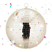 DISCOKUGEL - Beige, Glas/Textil (25/25/25cm) - Relaxdays