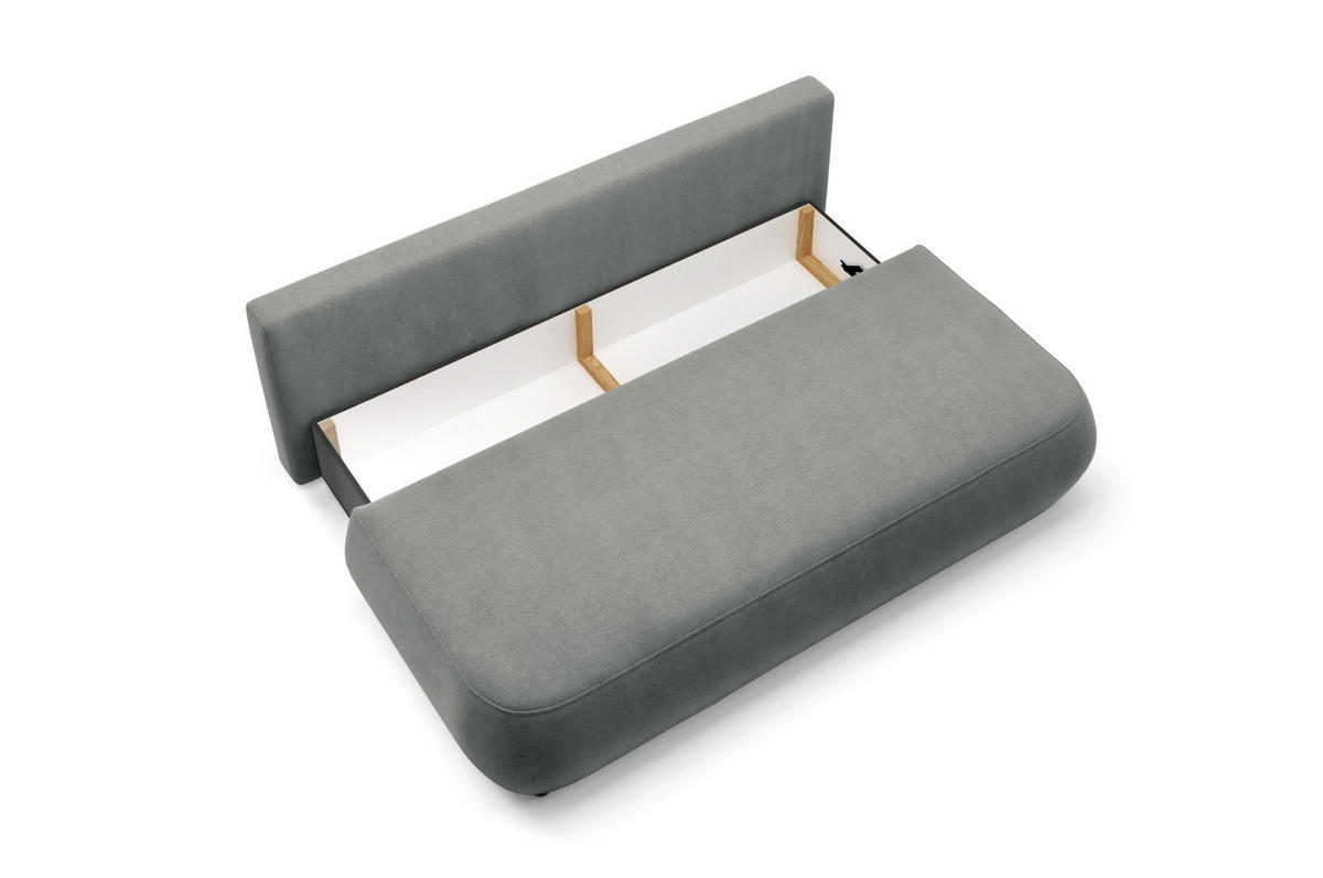SCHLAFSOFA mit Bettkasten Grau - Schwarz/Grau, Holz/Holzwerkstoff (210/82/106cm) - Furnisell