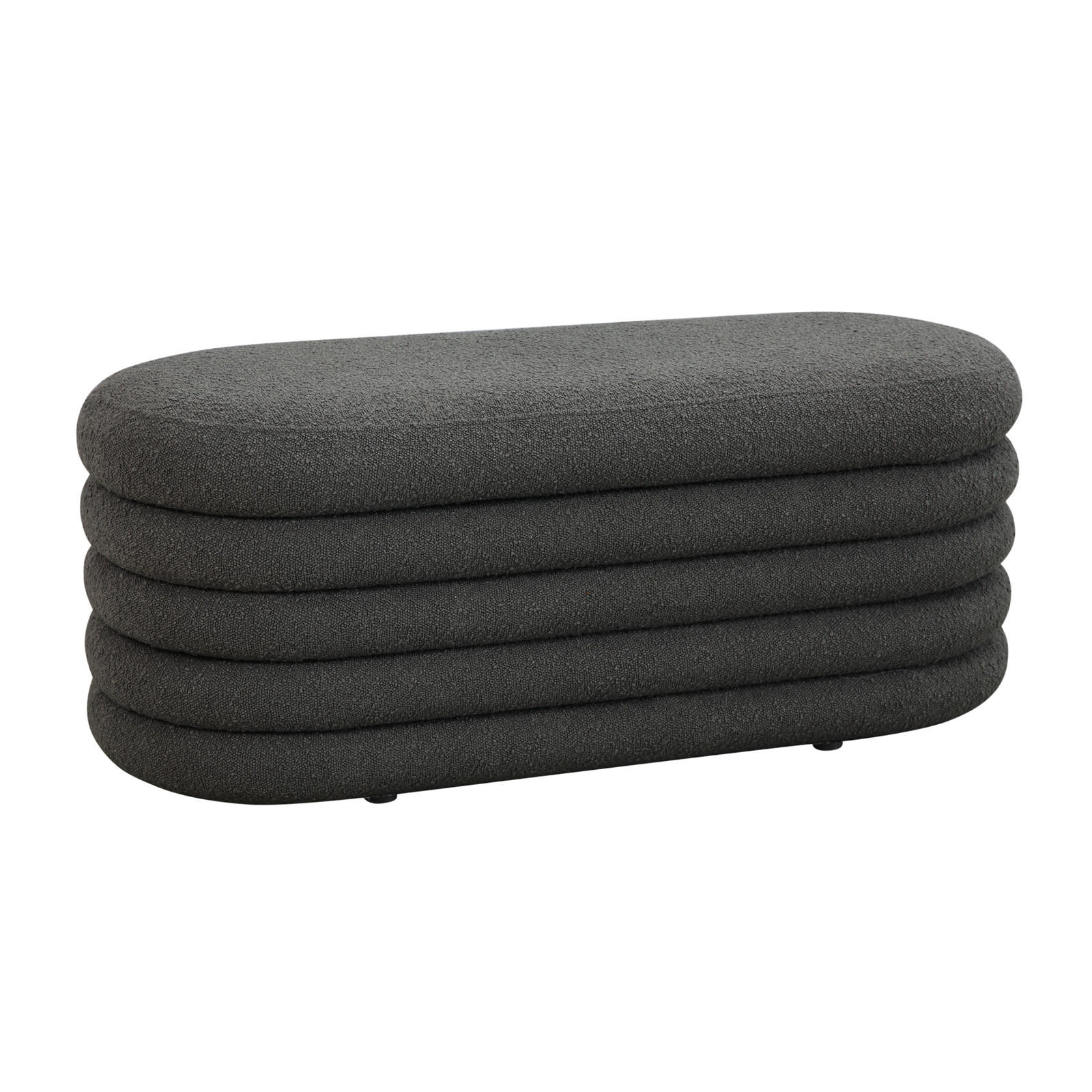 HOCKER BLOSSOM XL mit Aufbewahrung Boucle Dunkelgrau - Anthrazit, Textil (45/42/108cm) - SVITA