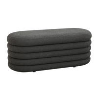 HOCKER BLOSSOM XL mit Aufbewahrung Boucle Dunkelgrau - Anthrazit, Textil (45/42/108cm) - SVITA
