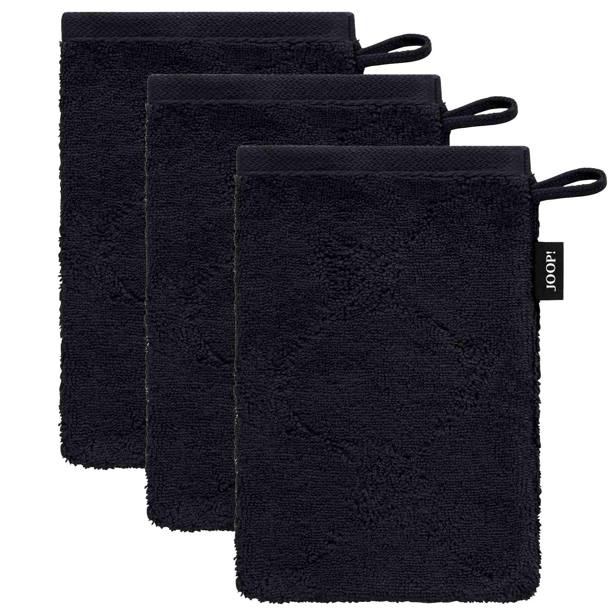 WASCHLAPPEN Unisex Doubleface Schwarz 3er Pack Baumwolle - Schwarz, Textil (200/135cm) - Joop!
