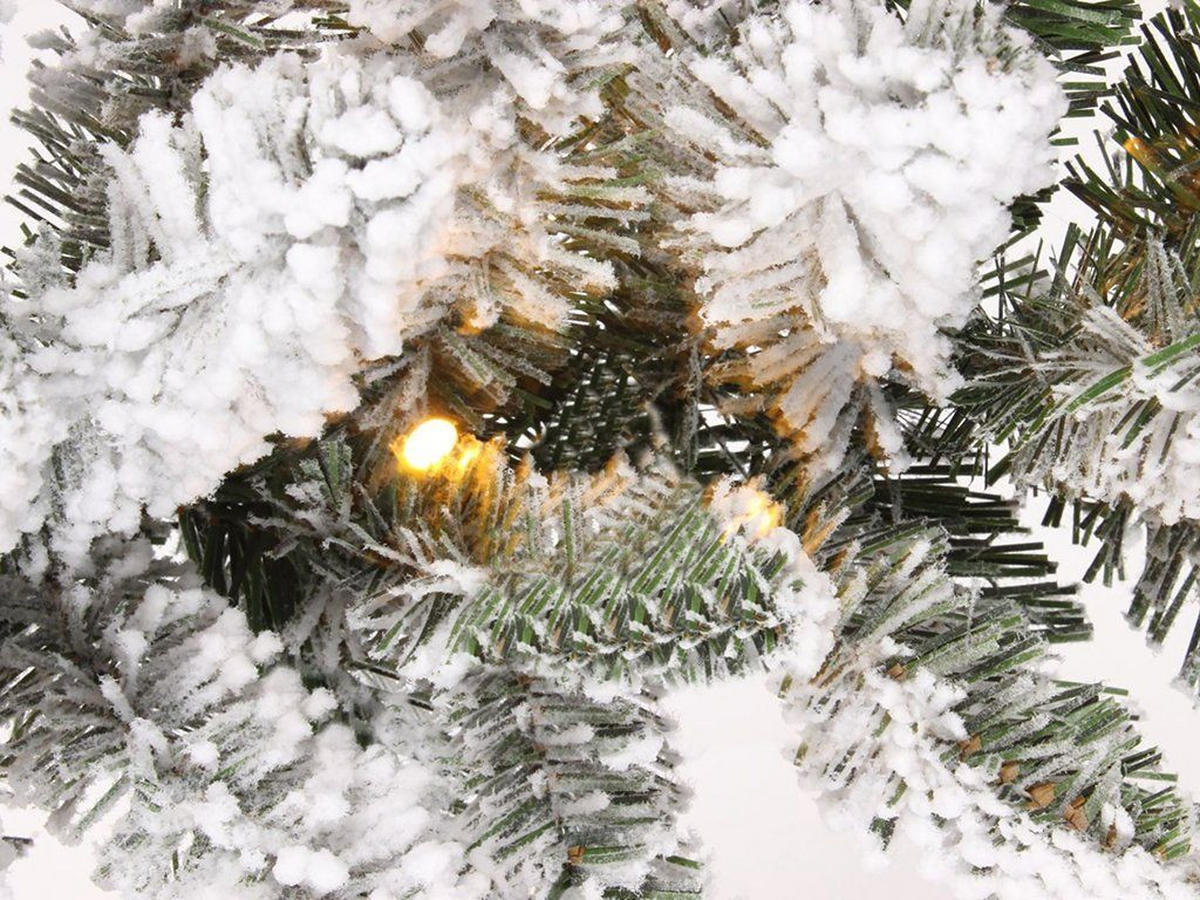 WEIHNACHTSGIRLANDE LED DELUXE VIOLA, 270 cm, schneebedeckt, 2D, 70 warmweiße LED, Netzbetrieb, mit Drahtenden - Weiß, Kunststoff (270cm) - LAALU