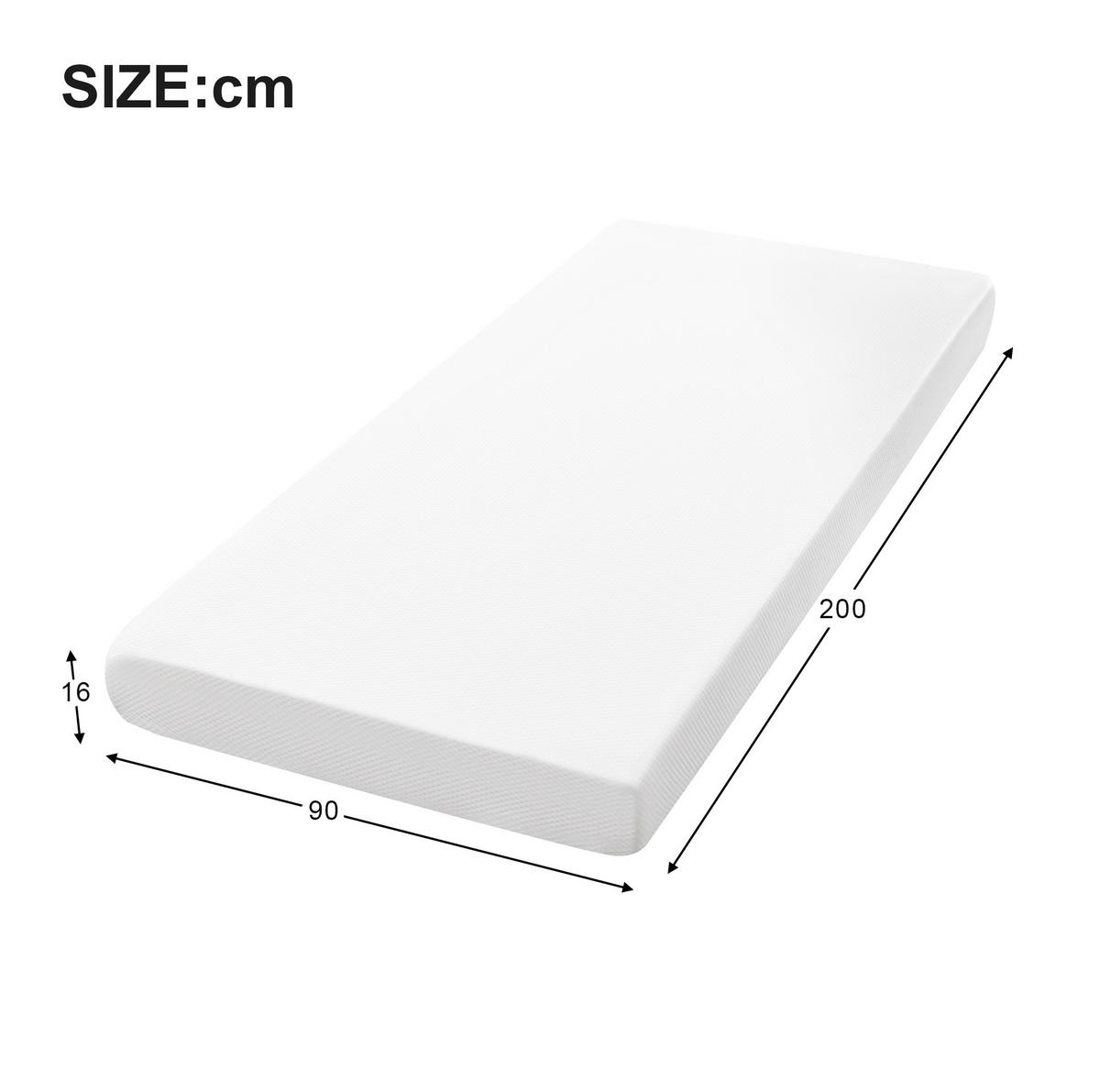 KALTSCHAUMMATRATZE 90/200/16 cm weiß aus Schaumstoff mit H3-Härte und abnehmbarem Bezug - Weiß, Kunststoff - OKWISH