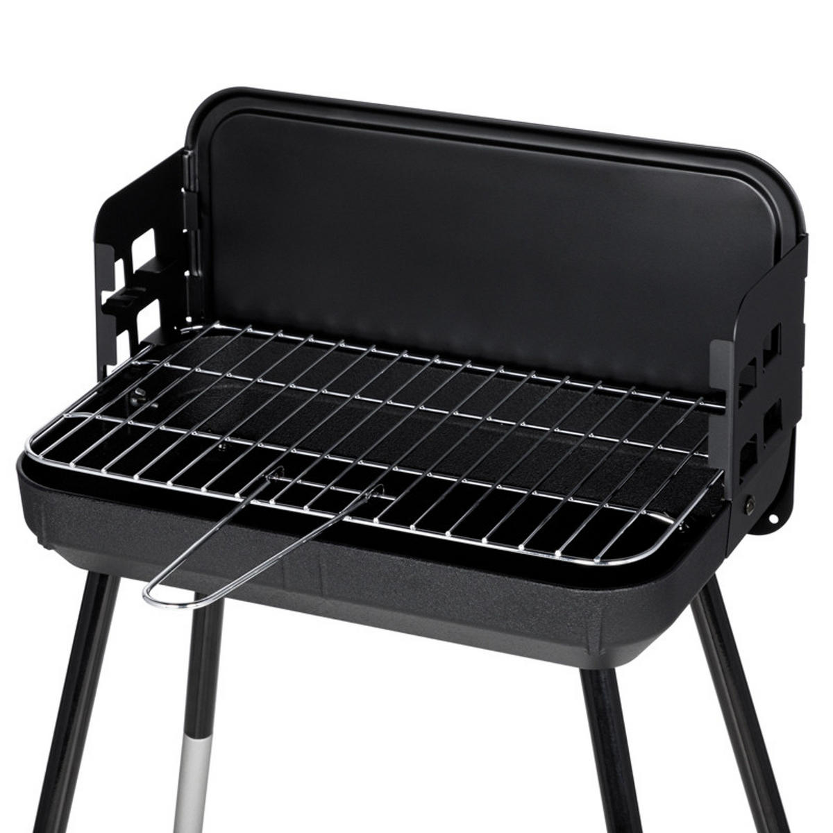 HOLZKOHLEGRILL Schwarz - Schwarz, Metall (33/74/56cm) - Somagic