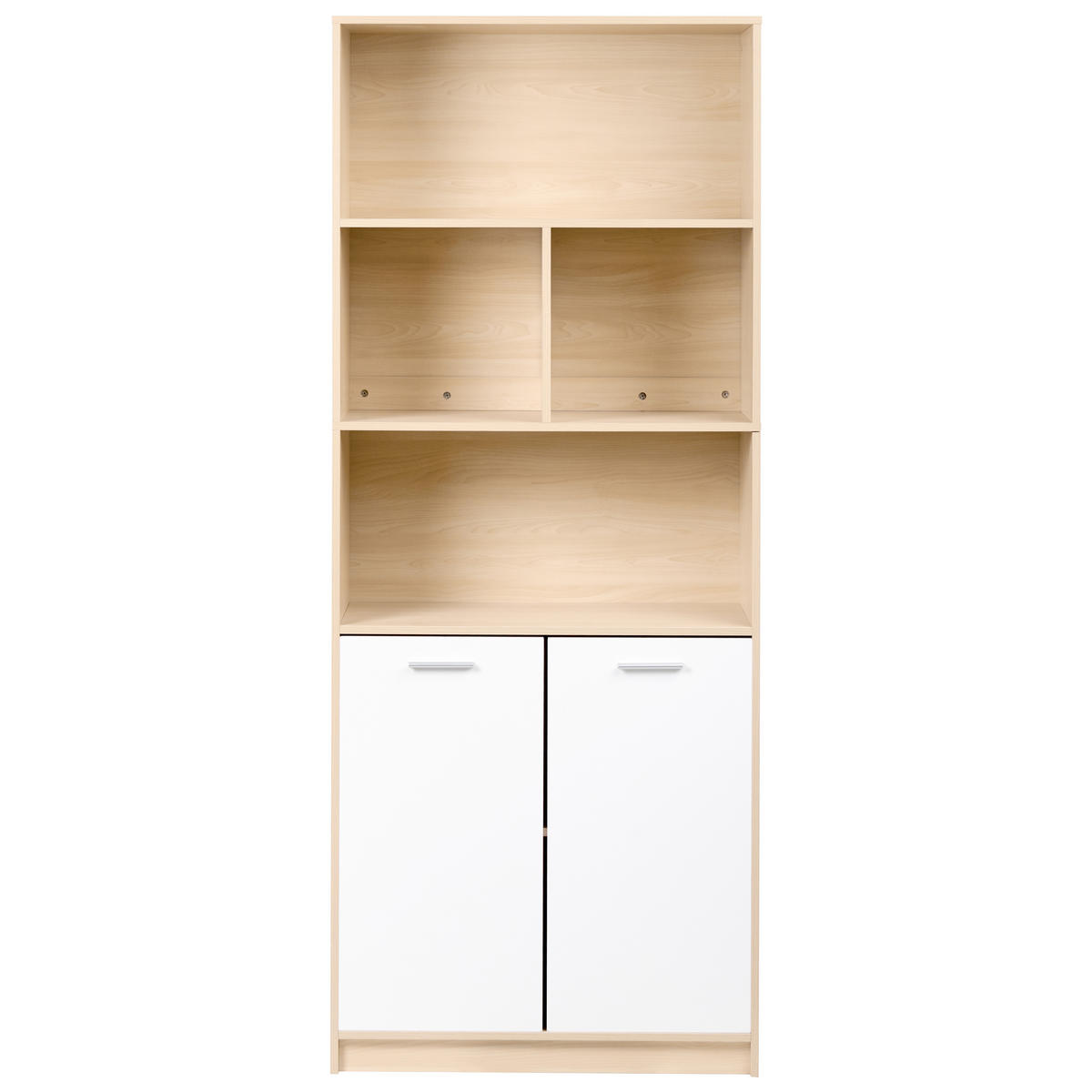 KNIHOVNA se 2 dveřmi Světle hnědá/Bílá Zehna - světle hnědá, kompozitní dřevo (80/197/40cm) - Beliani