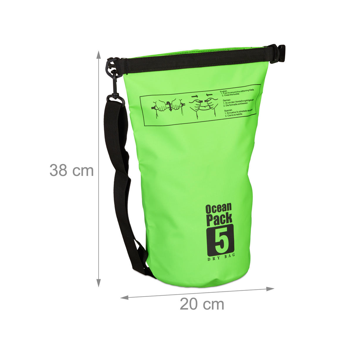 OCEAN Pack - Grün, Kunststoff (20/38/0.5cm) - Relaxdays