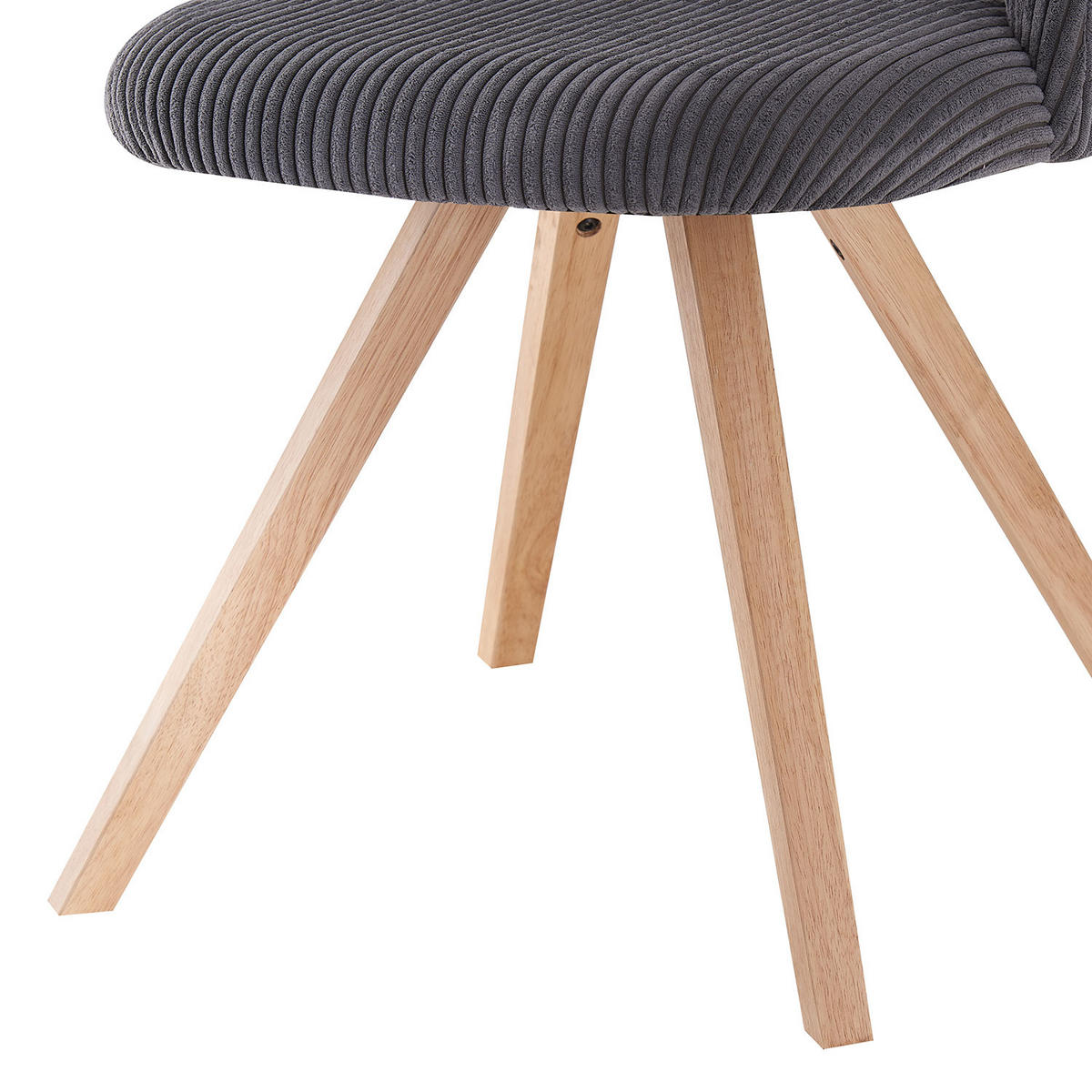 STUHL MARY Anthrazit 2 Stück - Anthrazit, Eichenholz/Textil (53/81/59cm) - B&D Home