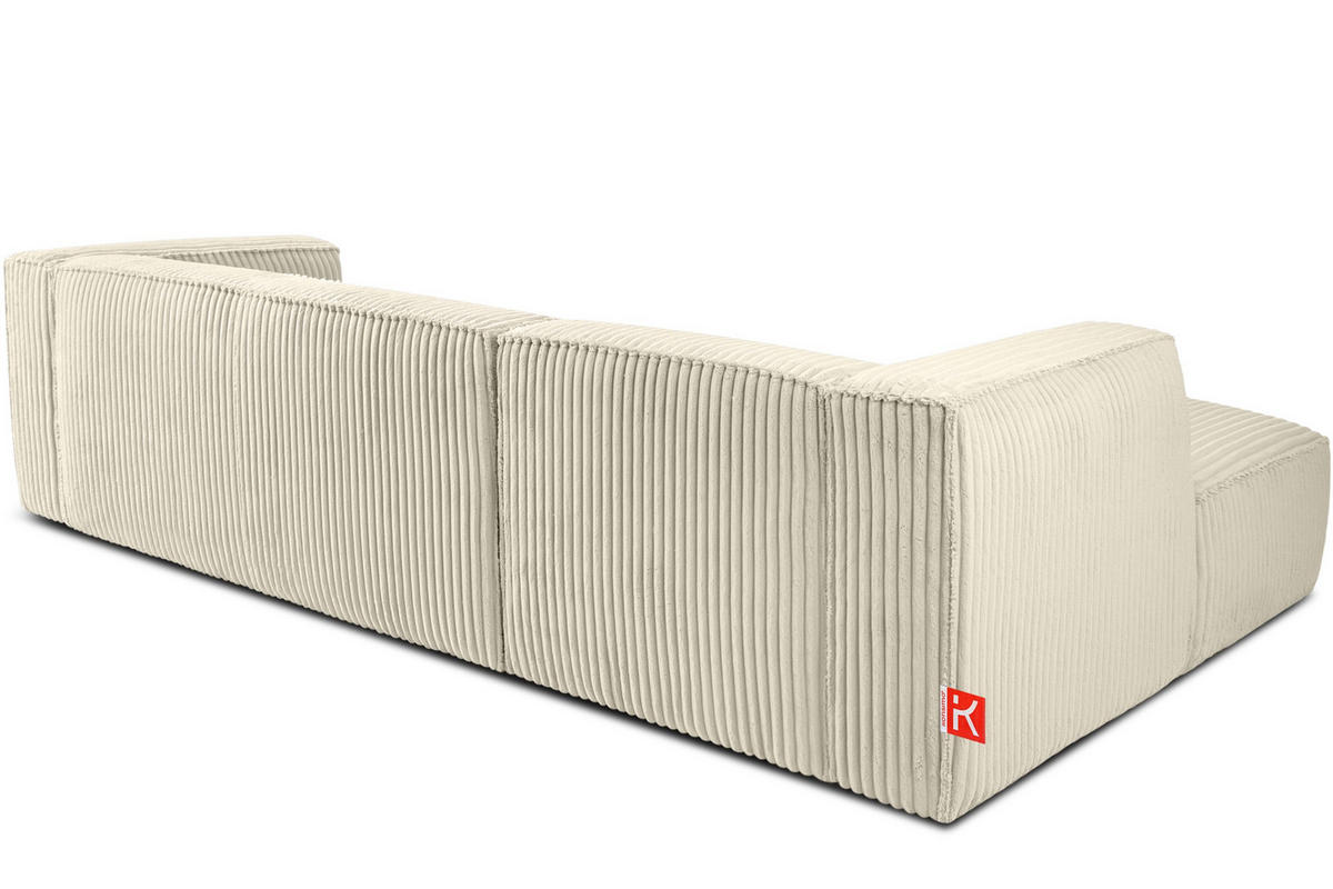 ECKSOFA-LINKS FEROX Modern, Cord-Stoff, cremefarben - Creme, Textil (305/175cm) - KONSIMO®