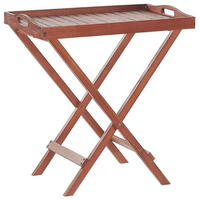GARTENTISCH Massivholz Dunkler Holzfarbton Toscana - Dunkelbraun, Holz (68/45/73cm) - Beliani