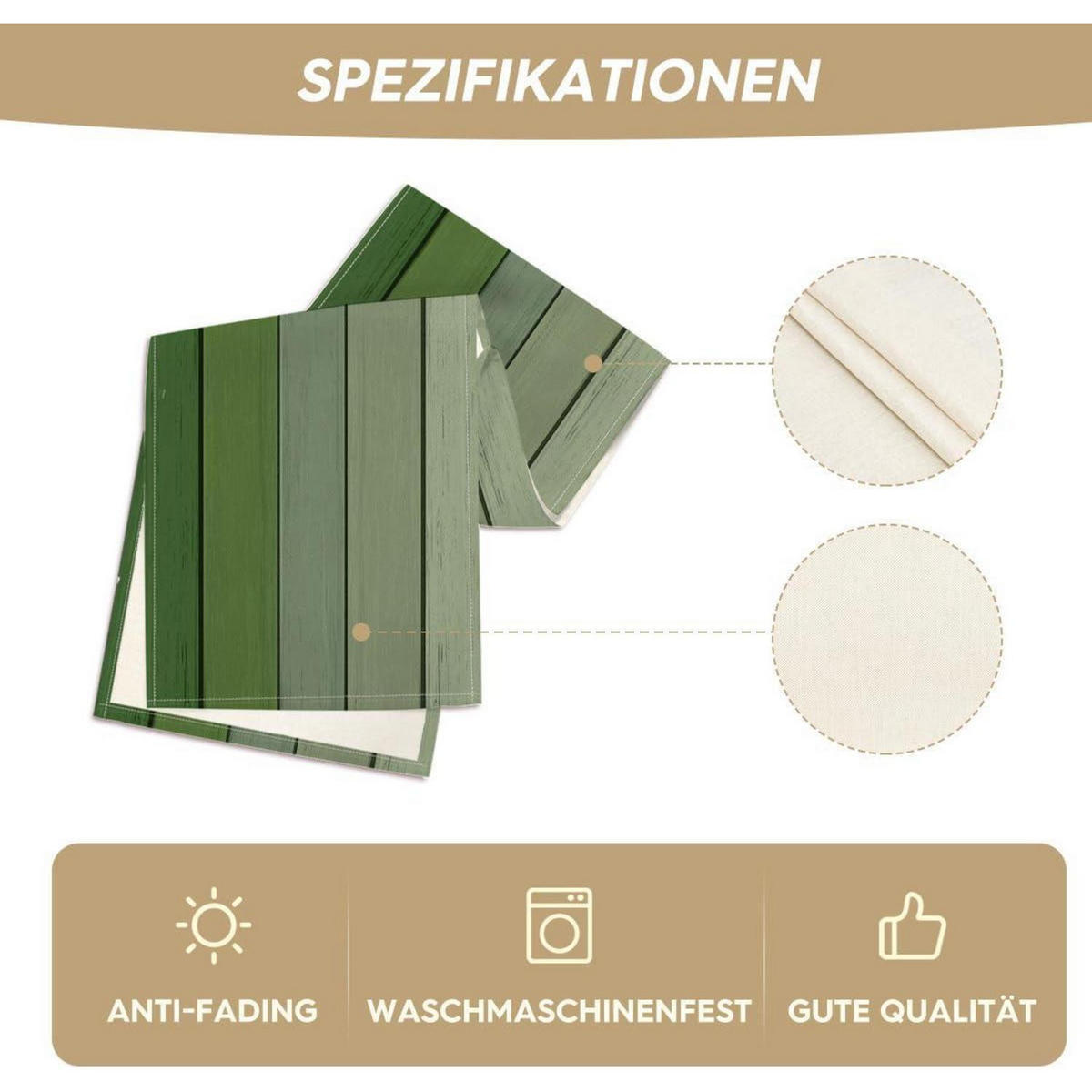 TISCHLÄUFER Wald Grün 40 x 180 cm - Multicolor, Textil (180/40/1.5cm)