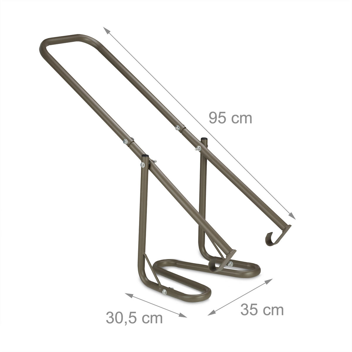MÜLLPRESSE - Braun, Metall (35/41/95cm) - Relaxdays