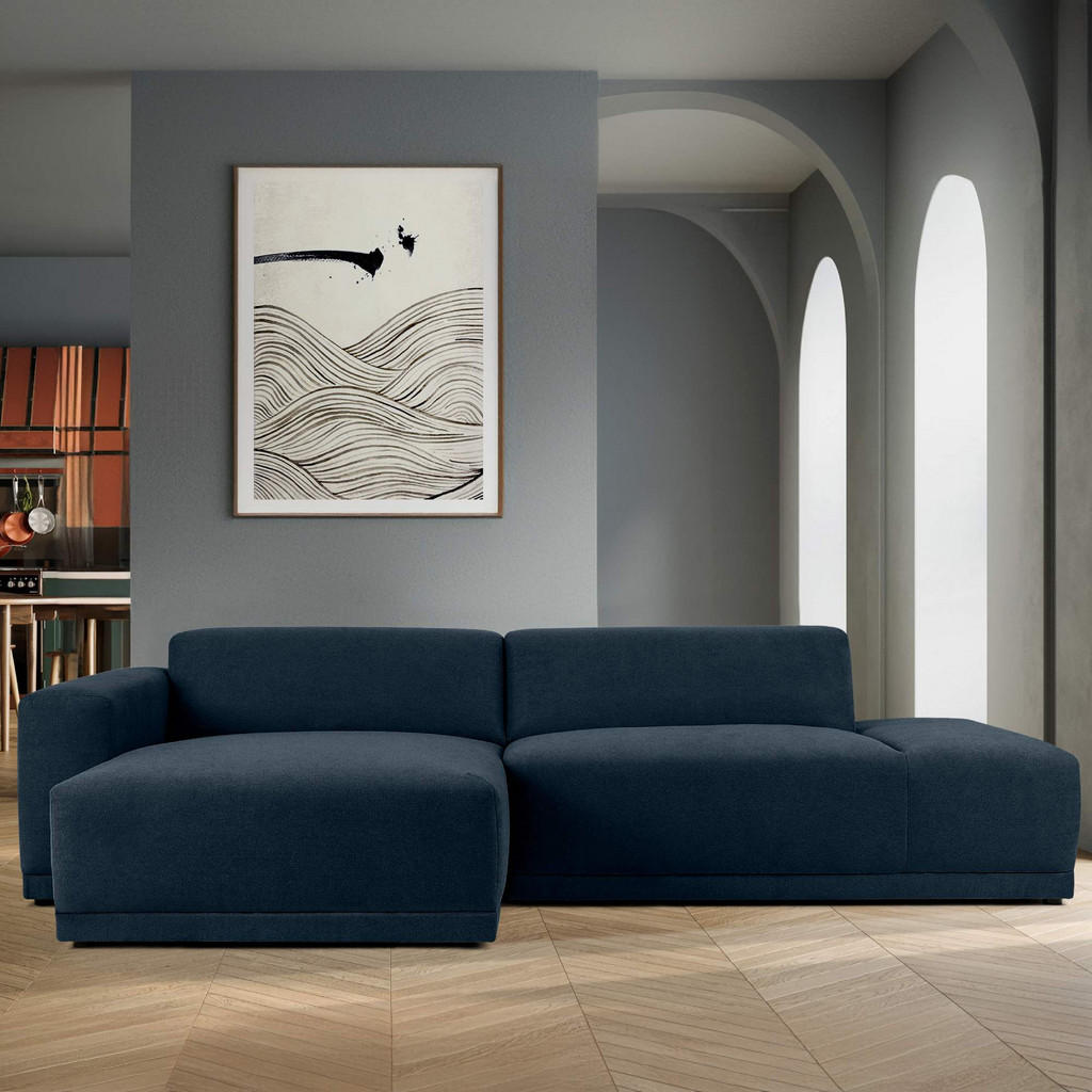 Thumbnail - Konsimo® Ecksofa, Dunkelblau, Textil, 5-Sitzer, L-Form,L-Form, 280x160 cm, Wohnzimmer, Sofas & Couches, Wohnlandschaften...