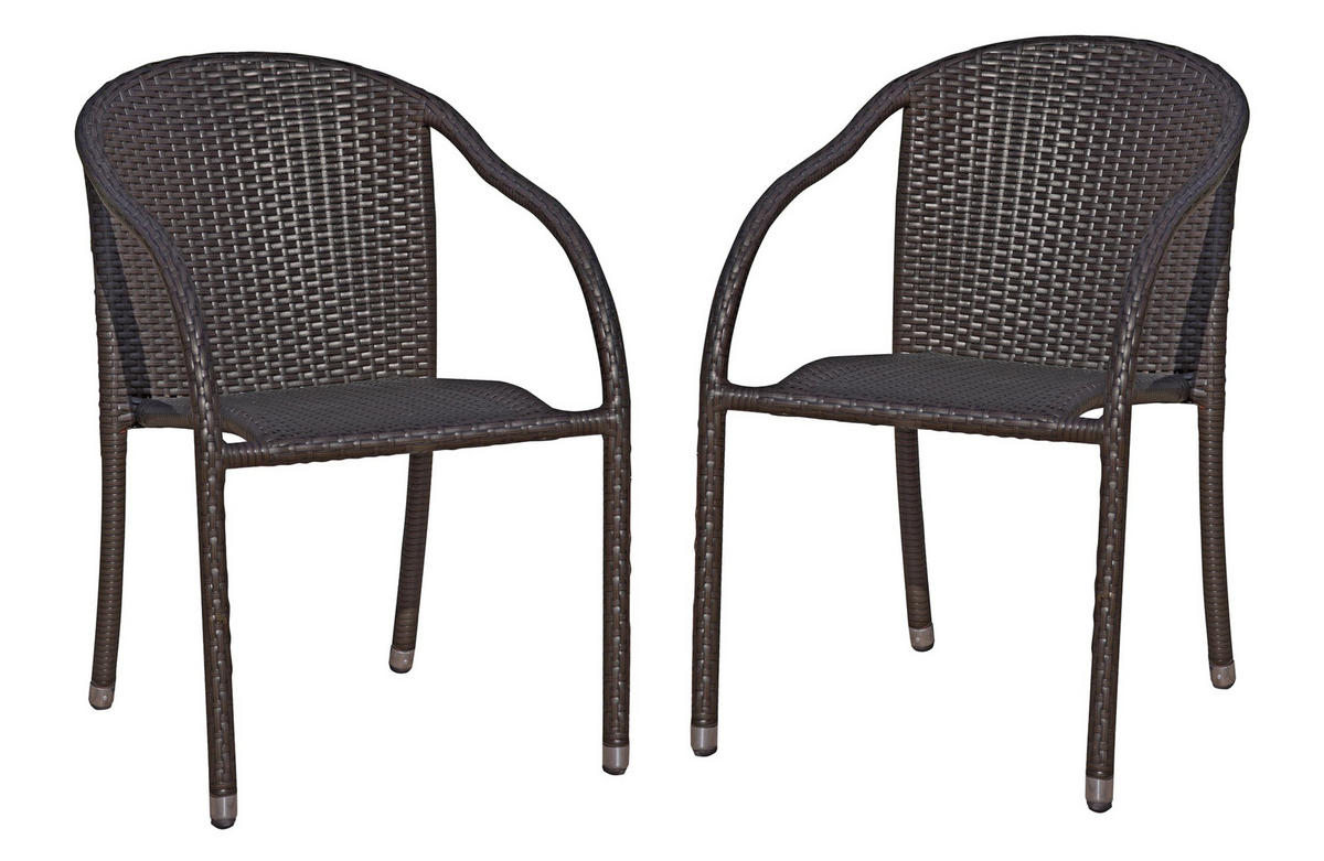 GARTENSTUHL Luis Stapelstuhl - Braun, Kunststoff (64/80/55cm) - DELUKE