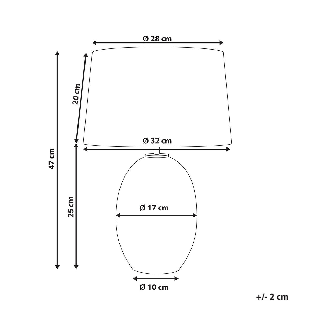 TISCHLEUCHTE Grau/Transparent Bonelli - Transparent/Grau, Glas (32/32/47cm) - Beliani