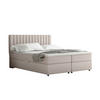 BOXBETT Everest beige 160 x 200 cm Doppelbett mit hochwertiger Bonell-Matratze und Topper - Cappuccino, Holz (160/200cm) - Panda Möbel