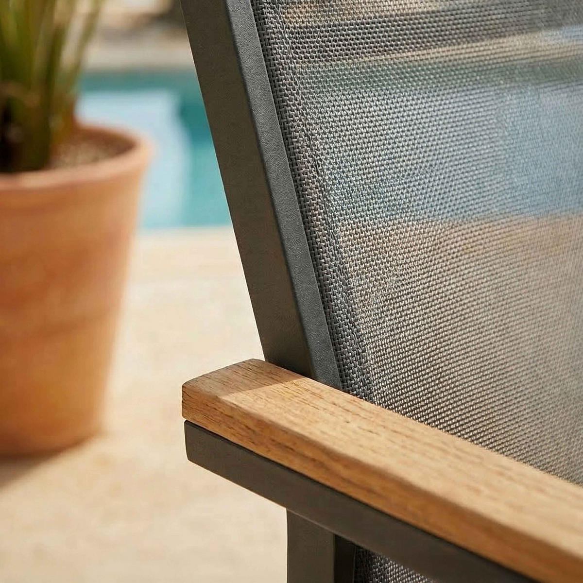 GARTENSTUHL, Grau - Grau, Textil (56/86/56cm) - Oviala