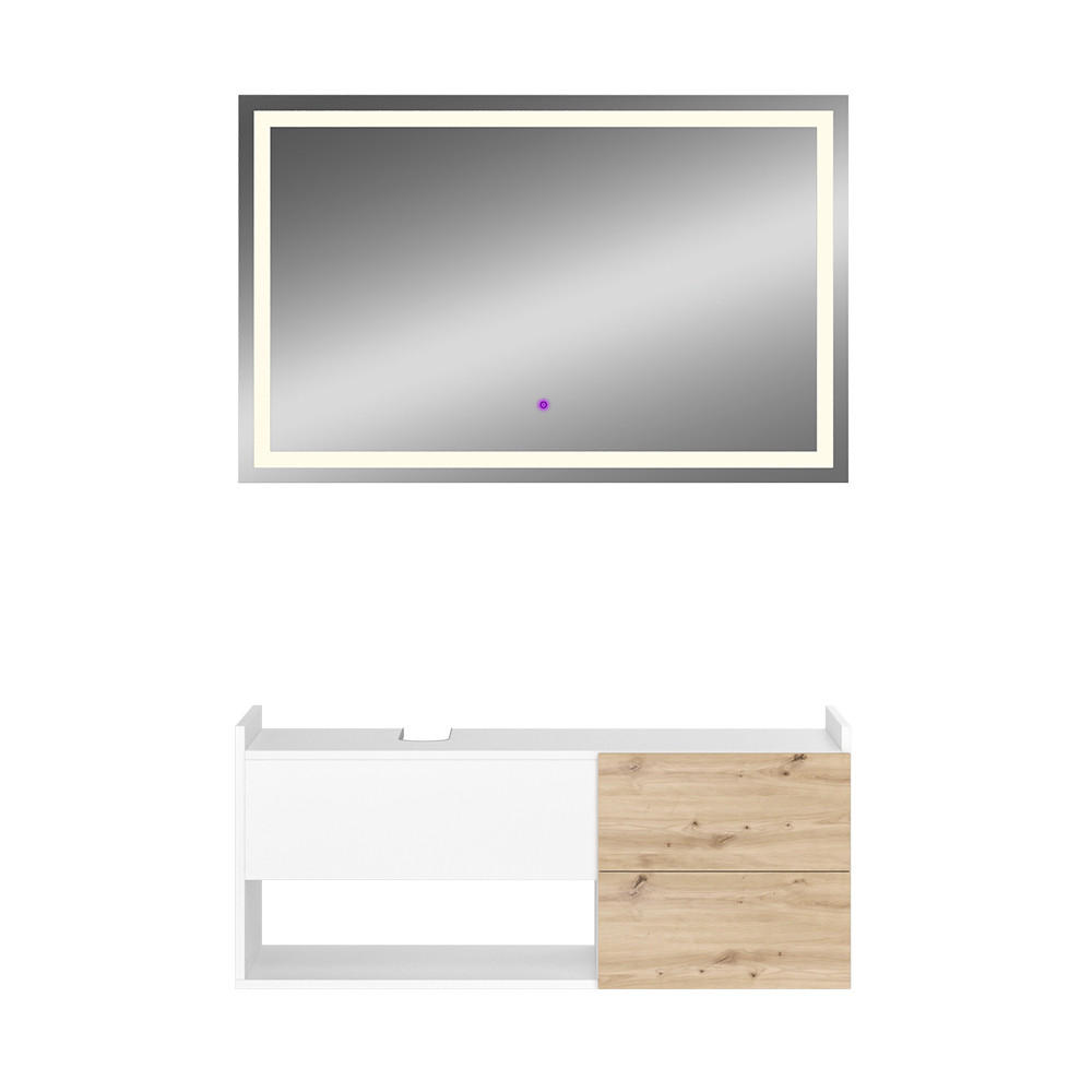 BADMÖBEL-SET Alf Weiß 2 Teile - Eichefarben/Weiß, Holzwerkstoff (105/45/43cm) - Vicco