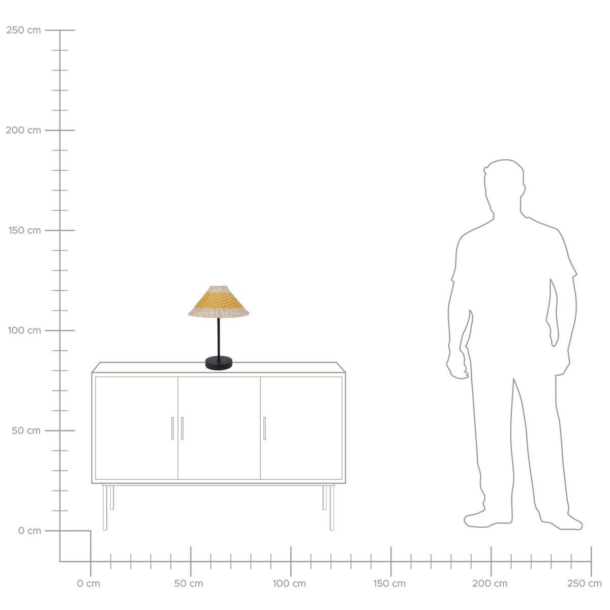 TISCHLEUCHTE Beige/Gelb/Schwarz Momba - Beige/Gelb, Papier (30/30/40cm) - Beliani