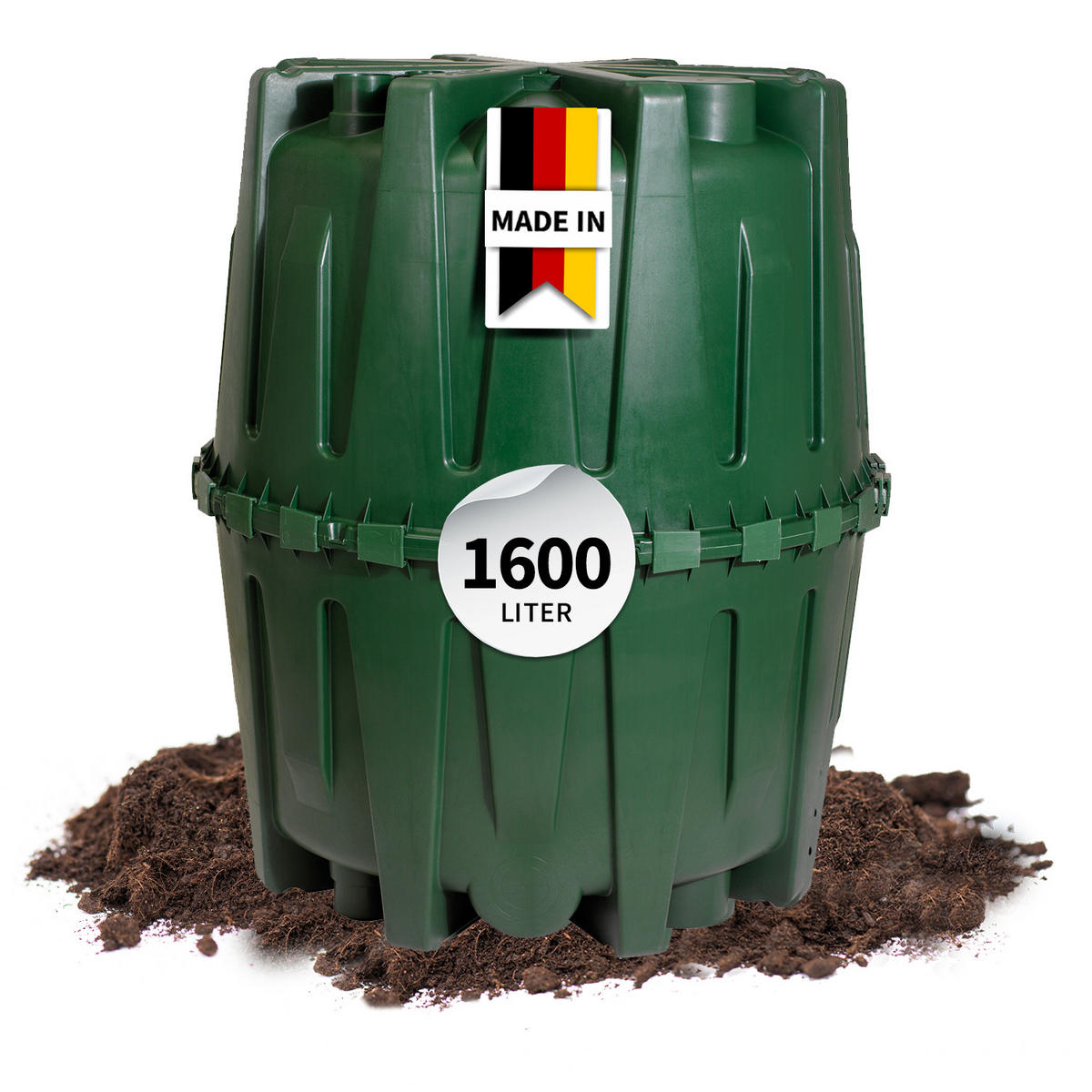 TANKSYSTEM 1600 L Komplettpaket Garten - Grün, Kunststoff (135/160/135cm) - 4rain