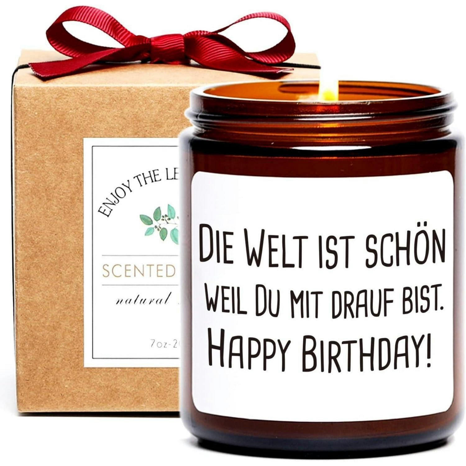 DUFTKERZE Happy Birthday Sandelholz & Rose 7oz - Braun, Paraffin (9cm)